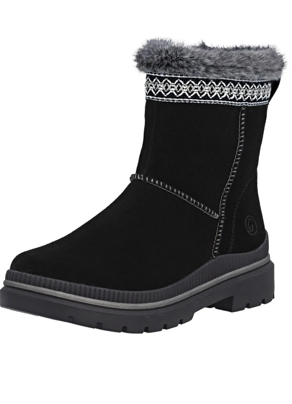 Clearance Remonte , gefütterte Damen-Stiefeletten, Winterschuhe, Weite G, mit Lammfell SCHWARZ