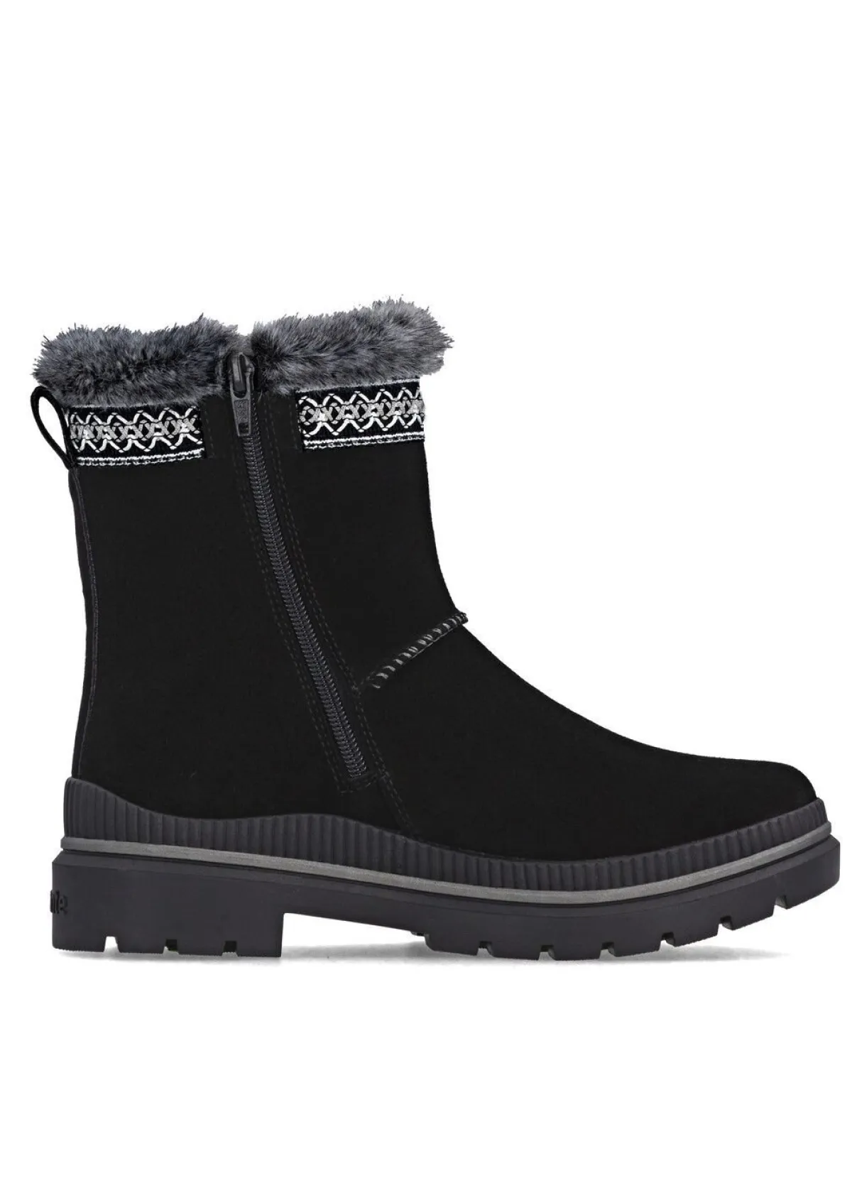 Clearance Remonte , gefütterte Damen-Stiefeletten, Winterschuhe, Weite G, mit Lammfell SCHWARZ