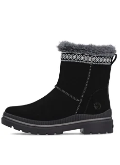 Clearance Remonte , gefütterte Damen-Stiefeletten, Winterschuhe, Weite G, mit Lammfell SCHWARZ