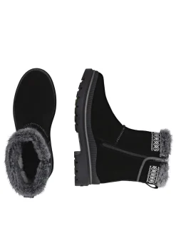 Clearance Remonte , gefütterte Damen-Stiefeletten, Winterschuhe, Weite G, mit Lammfell SCHWARZ
