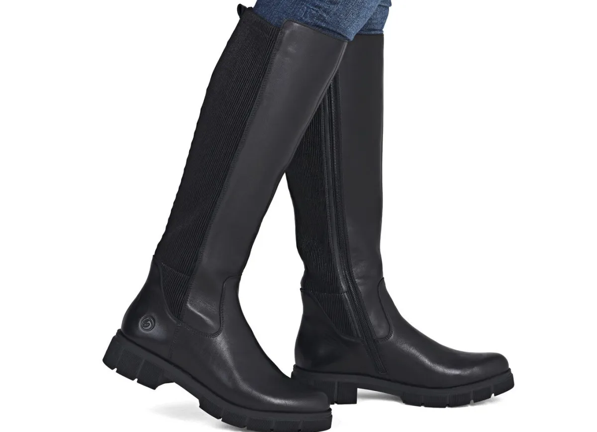Sale Remonte , klassische Damen-Stiefel, Winterschuhe, Weite G, mit Reißverschluss SCHWARZ