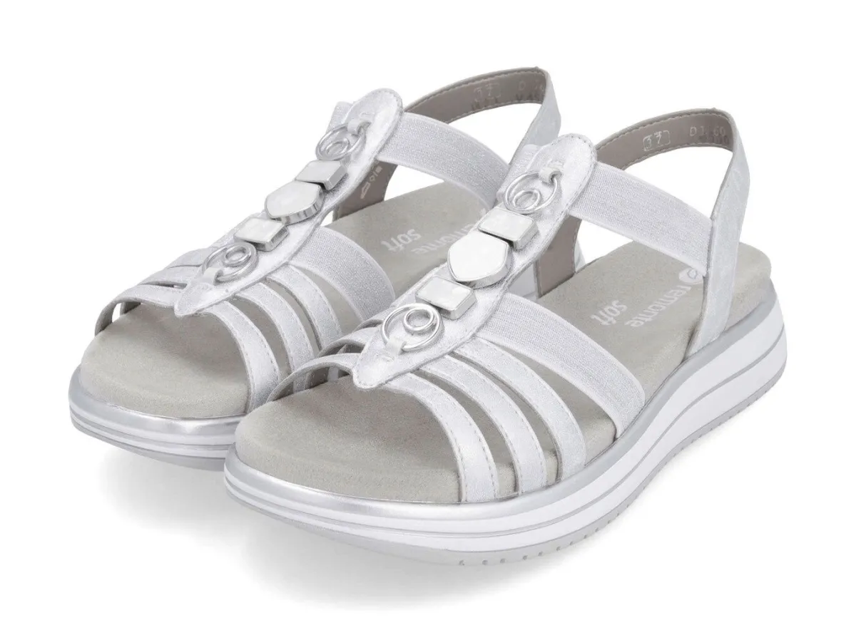 Online Remonte Riemchen-Sandale mit Metallschmuck MATTSILBER