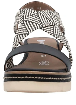 Remonte Sandalette mit Flechtdurchzügen SCHWARZ-CREME