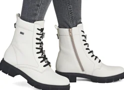 Hot Remonte , schicke Damen-Stiefeletten, Winterschuhe, Weite G, mit Reißverschluss NATURWEISS
