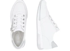 Remonte Schnür-Sneaker mit silberfarben schimmerndem Kontrast-Besatz WEISS
