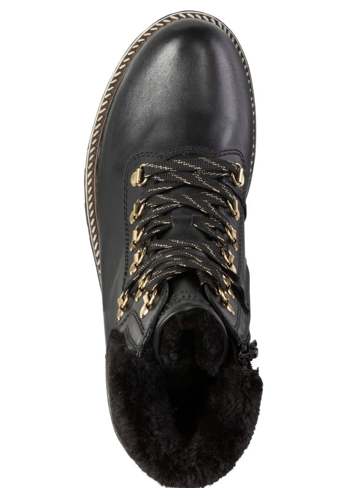 Remonte Schnür-Stiefelette mit Plüschkragen SCHWARZ