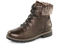 Best Remonte Schnür-Stiefelette mit Plüschkragen DUNKELBRONZE