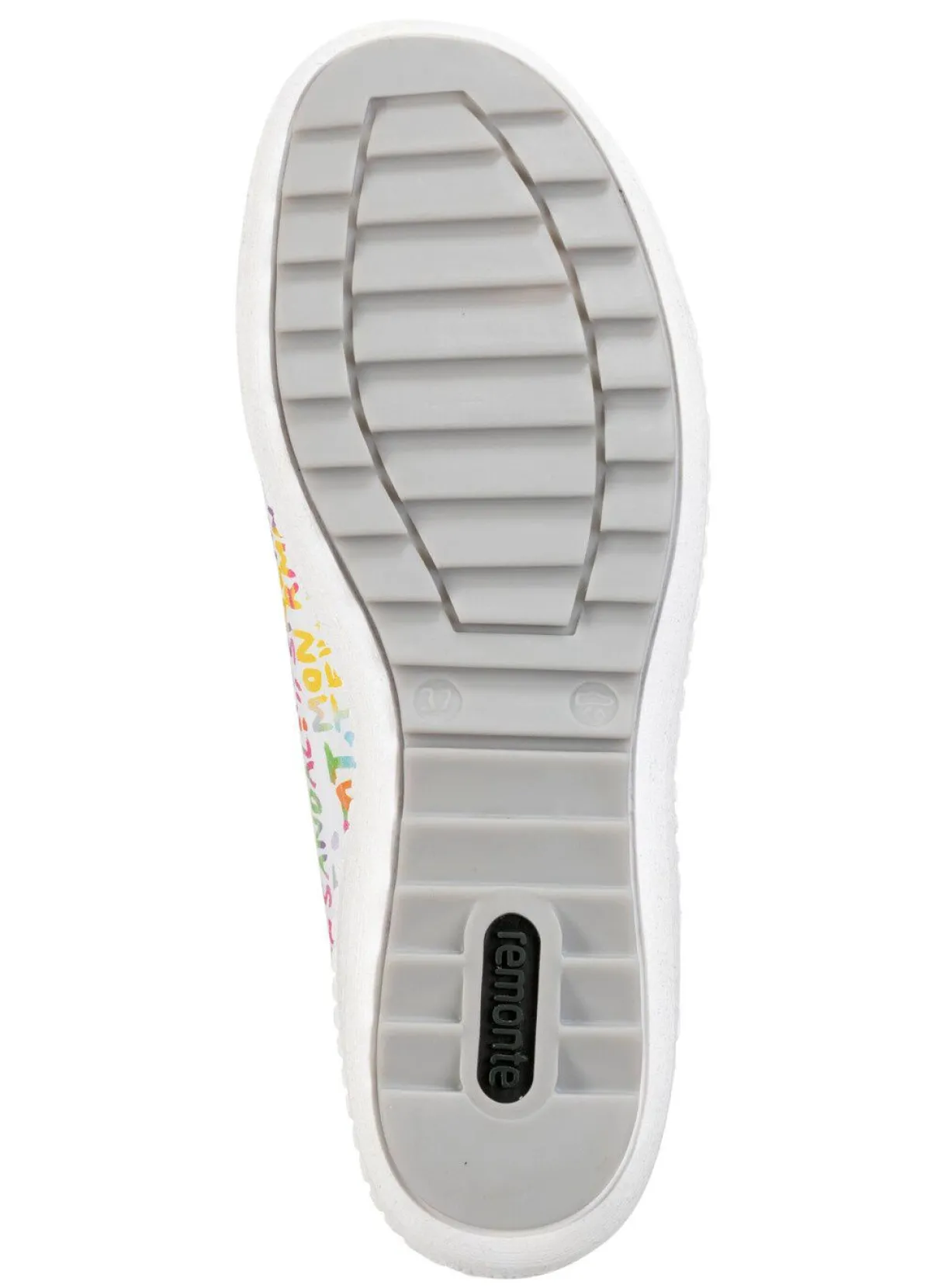 Outlet Remonte Sneaker aus beschichtetem, frech bedrucktem Leder WEISS-BUNT
