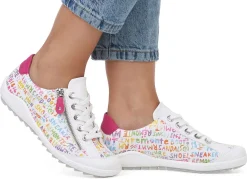 Outlet Remonte Sneaker aus beschichtetem, frech bedrucktem Leder WEISS-BUNT