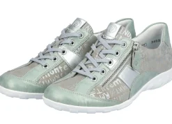 BADER Remonte Sneaker mit bedruckten Besätzen MINT-SILBERGRAU