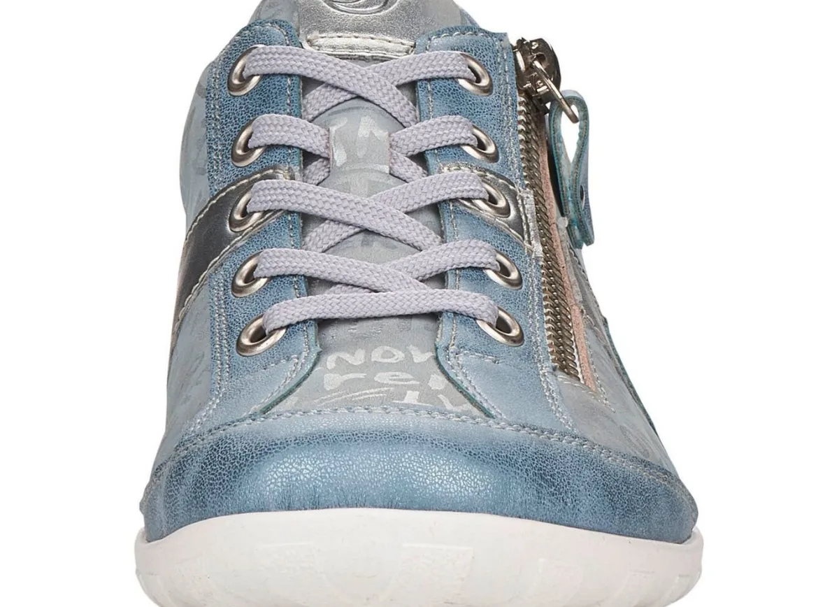 New BADER Remonte Sneaker mit bedruckten Besätzen HELLBLAU-SILBER