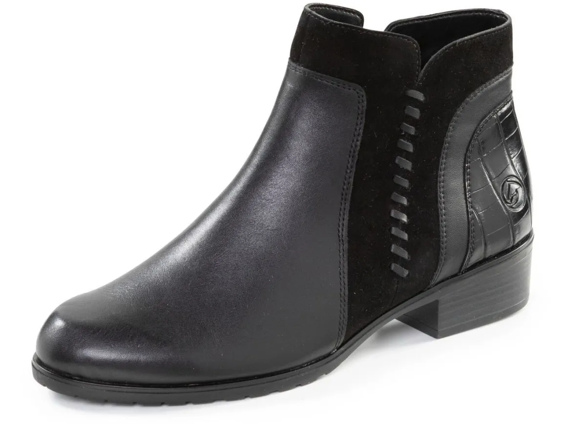 Outlet Remonte Stiefelette mit seitlicher Zier-Naht SCHWARZ