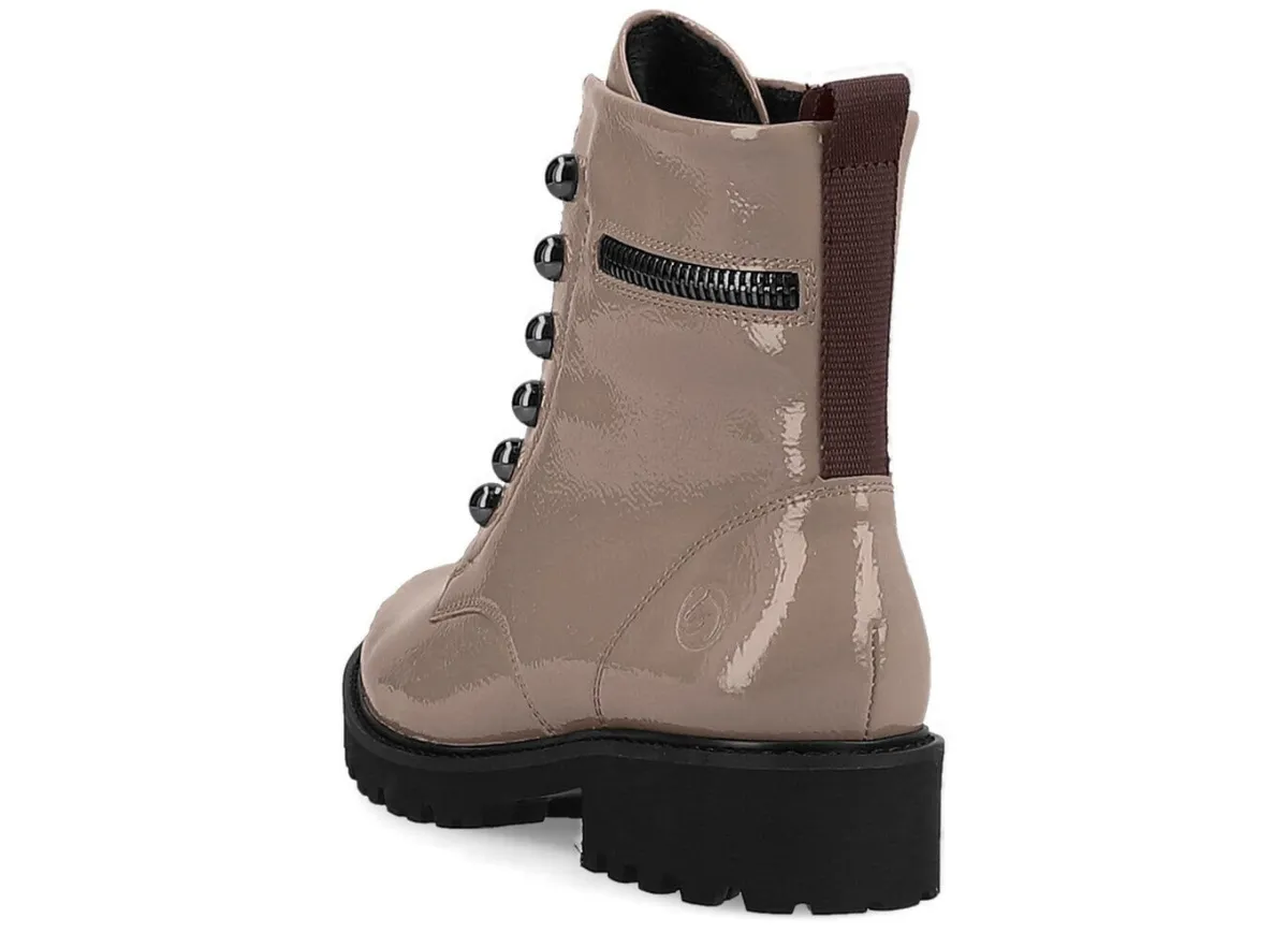 Best Remonte Stiefelette mit trendigen Zierketten in Schnür-Optik TAUPE