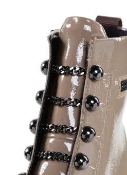 Best Remonte Stiefelette mit trendigen Zierketten in Schnür-Optik TAUPE