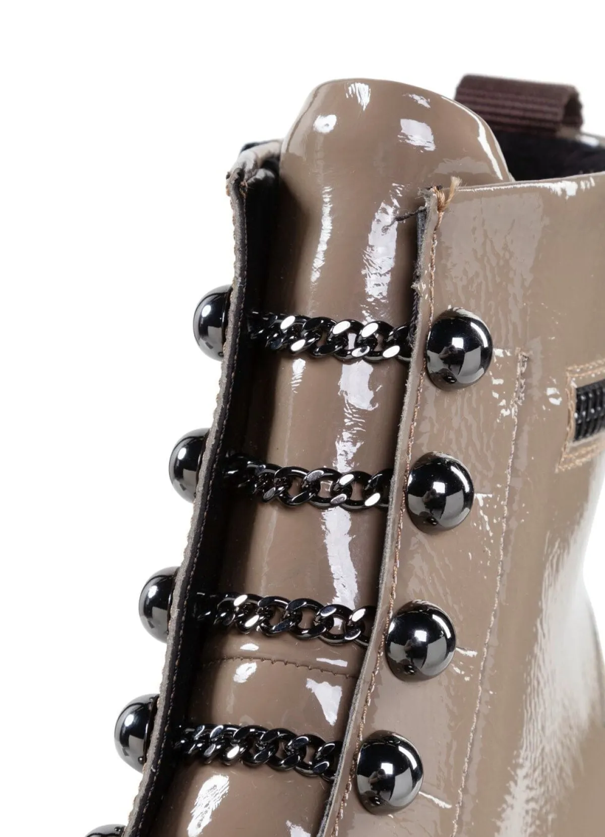 Best Remonte Stiefelette mit trendigen Zierketten in Schnür-Optik TAUPE