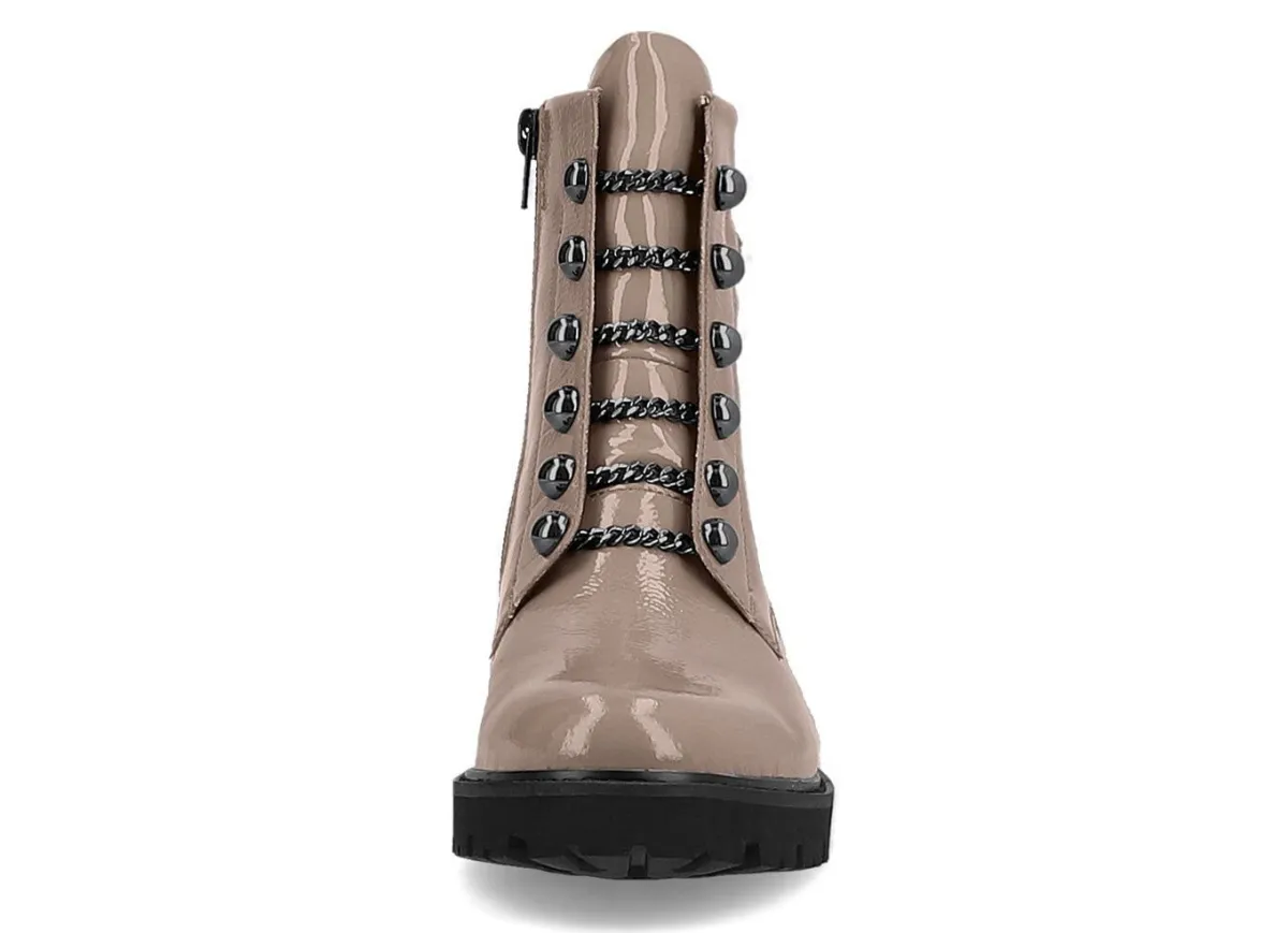 Best Remonte Stiefelette mit trendigen Zierketten in Schnür-Optik TAUPE