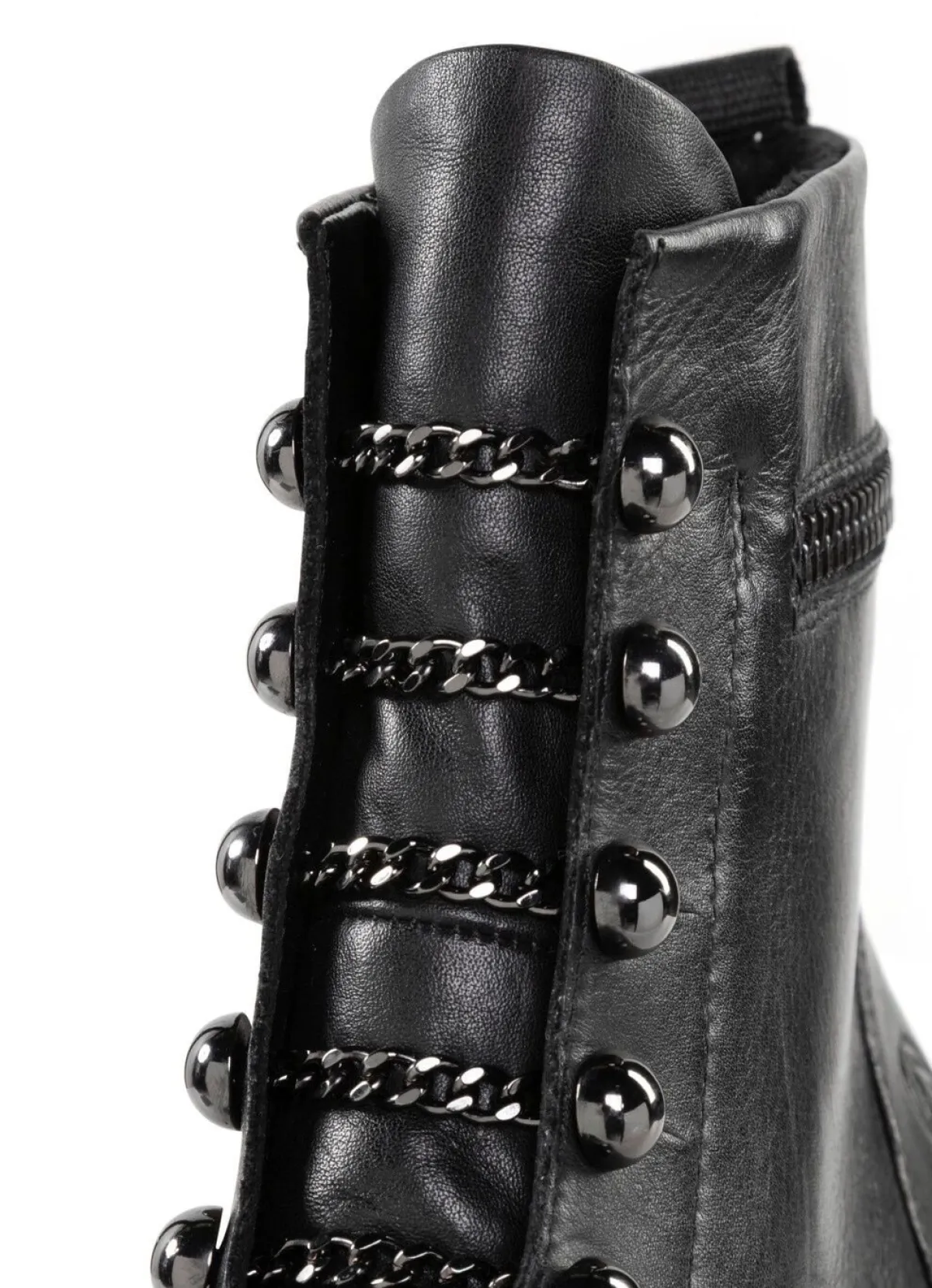 Hot Remonte Stiefelette mit trendigen Zierketten in Schnür-Optik SCHWARZ