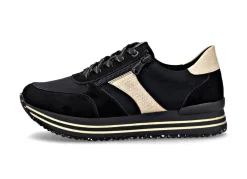 Clearance Remonte , trendige Damen-Sneaker, Weite G, mit herausnehmbarem Fußbett SCHWARZ-GOLD