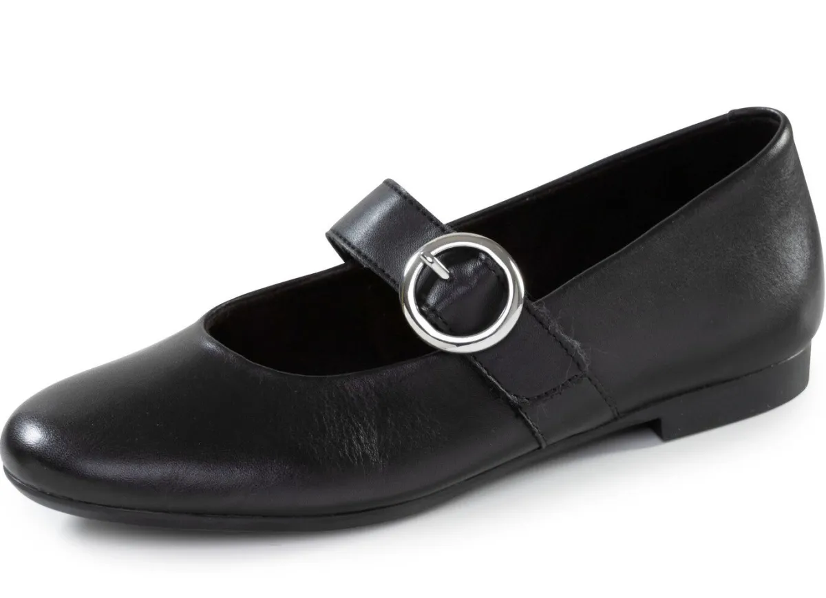 Clearance BADER Remonte, trendige Damen-Spangenschuhe, mit herausnehmbarem Fußbett SCHWARZ