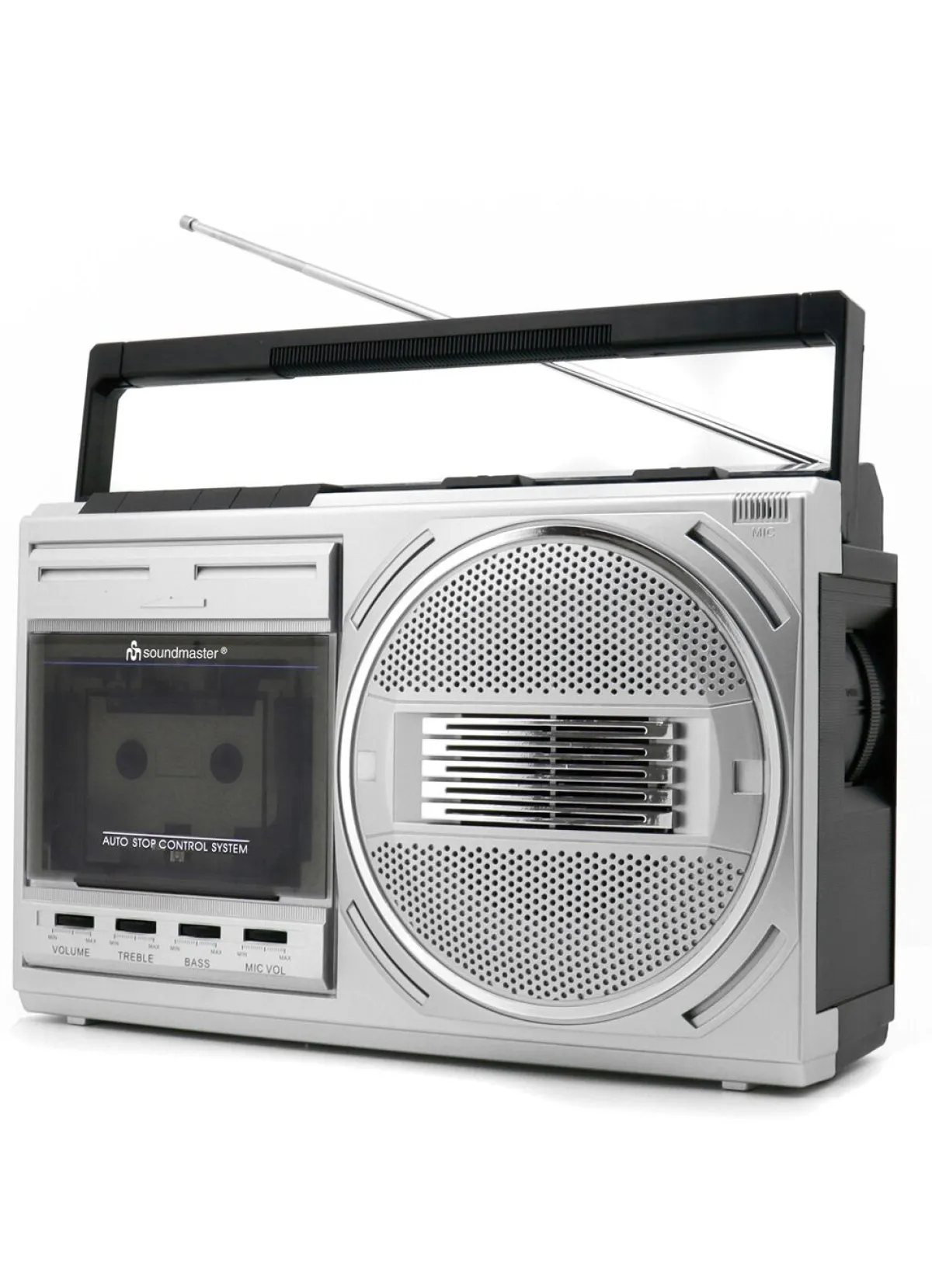 Outlet SOUNDMASTER Retro Kassettenrekorder SILBER-SCHWARZ