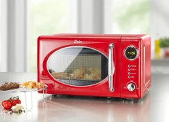 Discount BADER Retro-Mikrowelle mit Grill-Funktion ROT