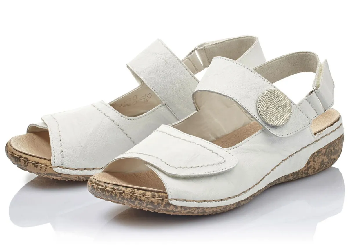 Hot Rieker , bequeme Damen-Sandalen, Weite H, mit herausnehmbarem Fußbett WEISS