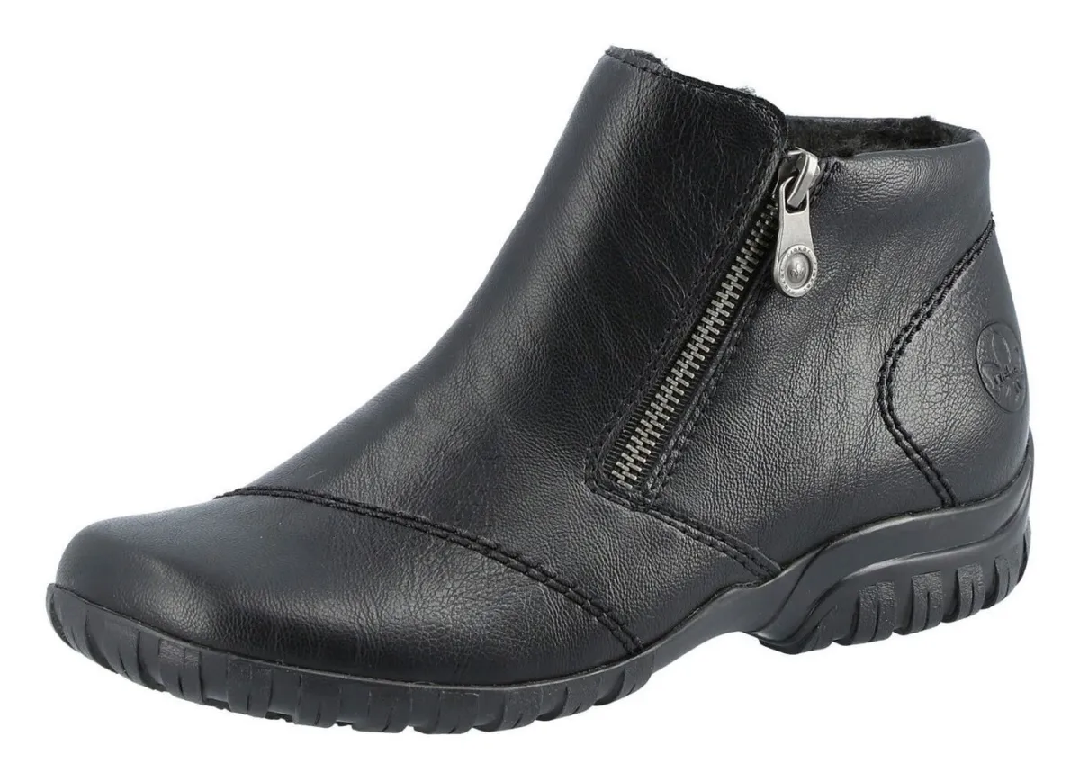 Rieker Bootie mit Ziersteppung SCHWARZ