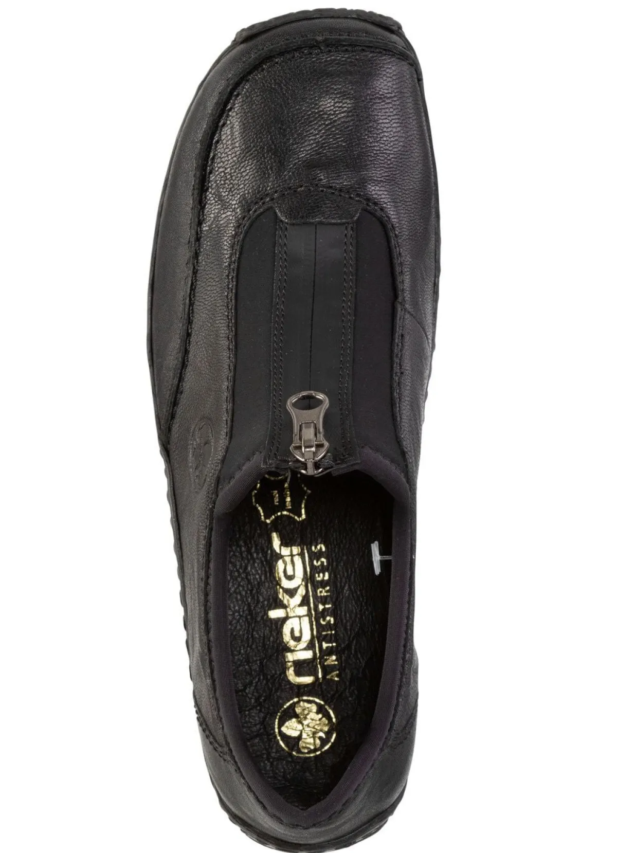 Clearance Rieker , klassische Damen-Slipper, mit Reißverschluss SCHWARZ