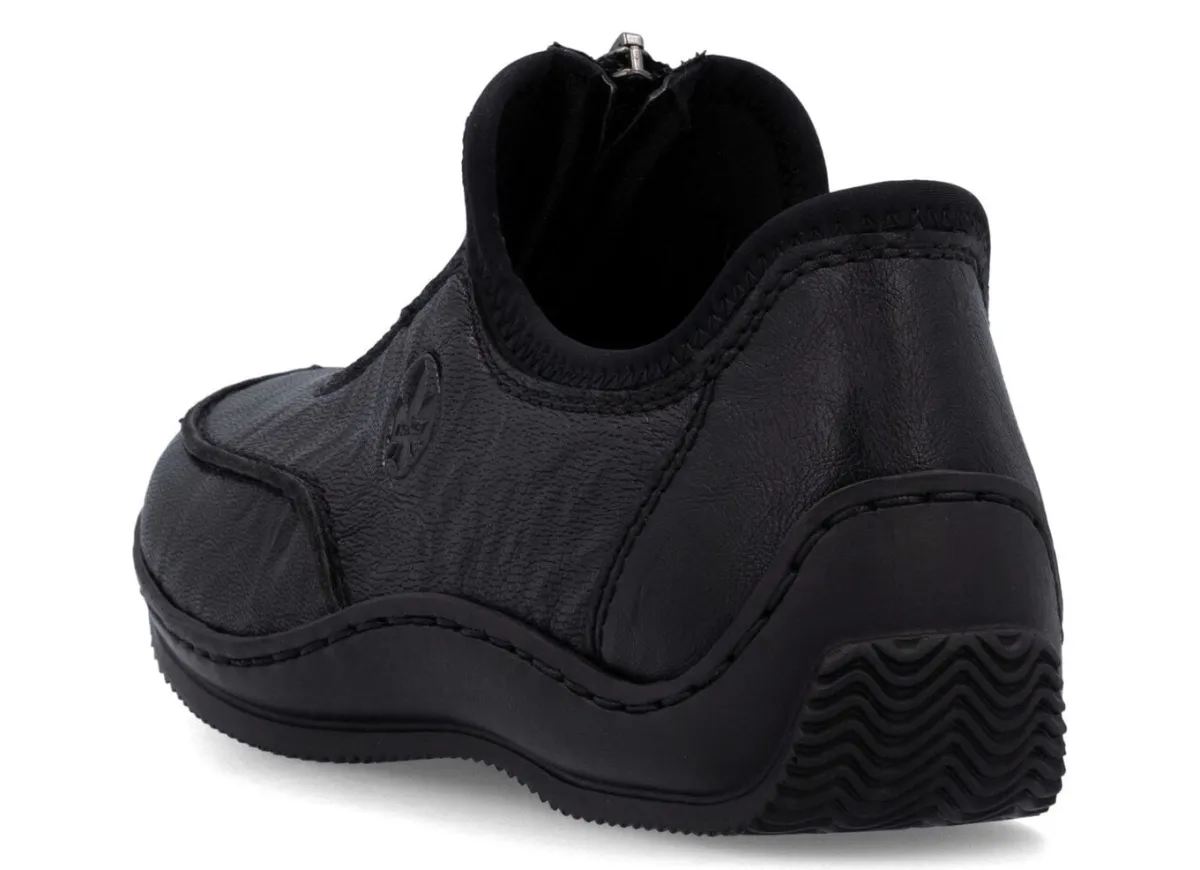 Clearance Rieker , klassische Damen-Slipper, mit Reißverschluss SCHWARZ