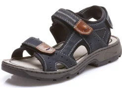 Discount Rieker , klassische Herren-Trekkingsandalen, aus Leder DUNKELBLAU