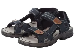 Discount Rieker , klassische Herren-Trekkingsandalen, aus Leder DUNKELBLAU