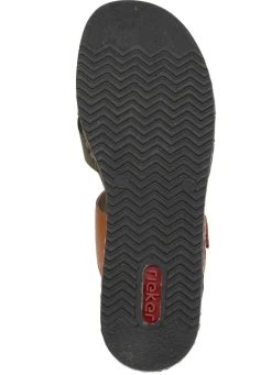 Rieker , leichte Damen-Pantoletten, mit Klettverschluss MULTICOLOR