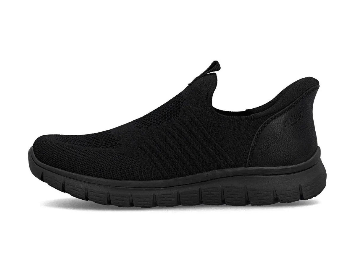 Clearance Rieker , leichte Herren-Slipper, mit verstärkter Hinterkappe SCHWARZ
