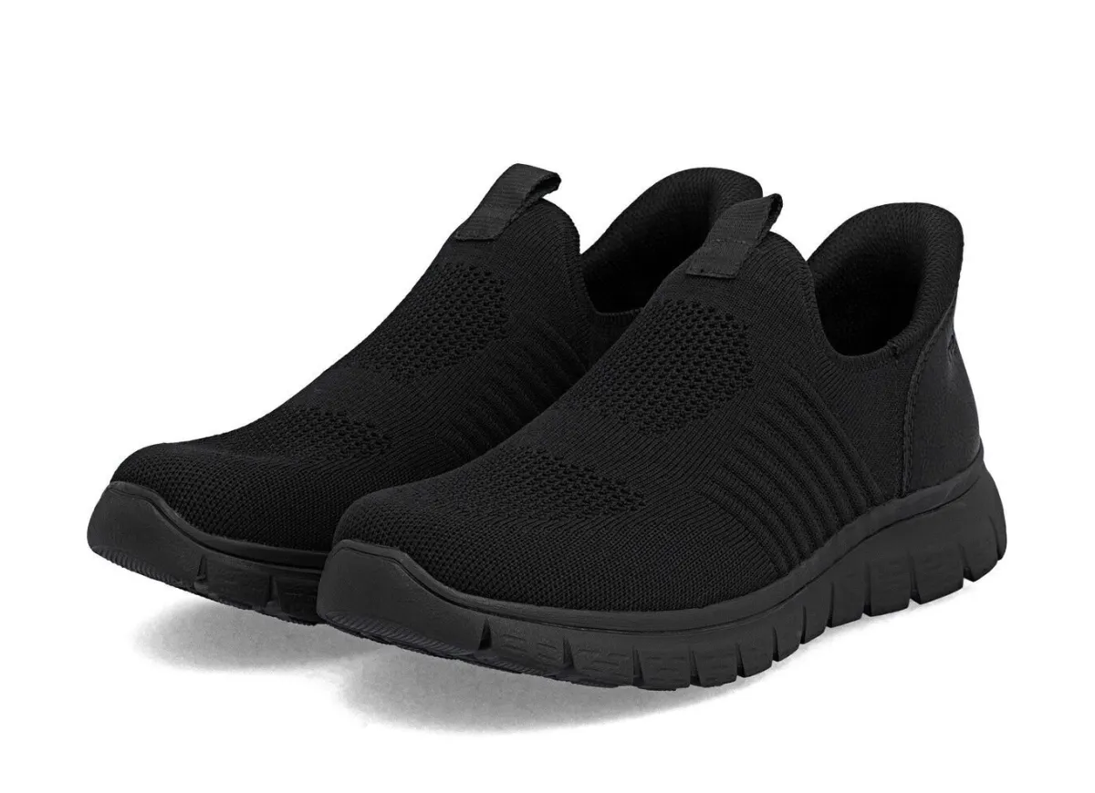 Clearance Rieker , leichte Herren-Slipper, mit verstärkter Hinterkappe SCHWARZ