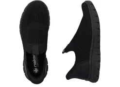 Clearance Rieker , leichte Herren-Slipper, mit verstärkter Hinterkappe SCHWARZ