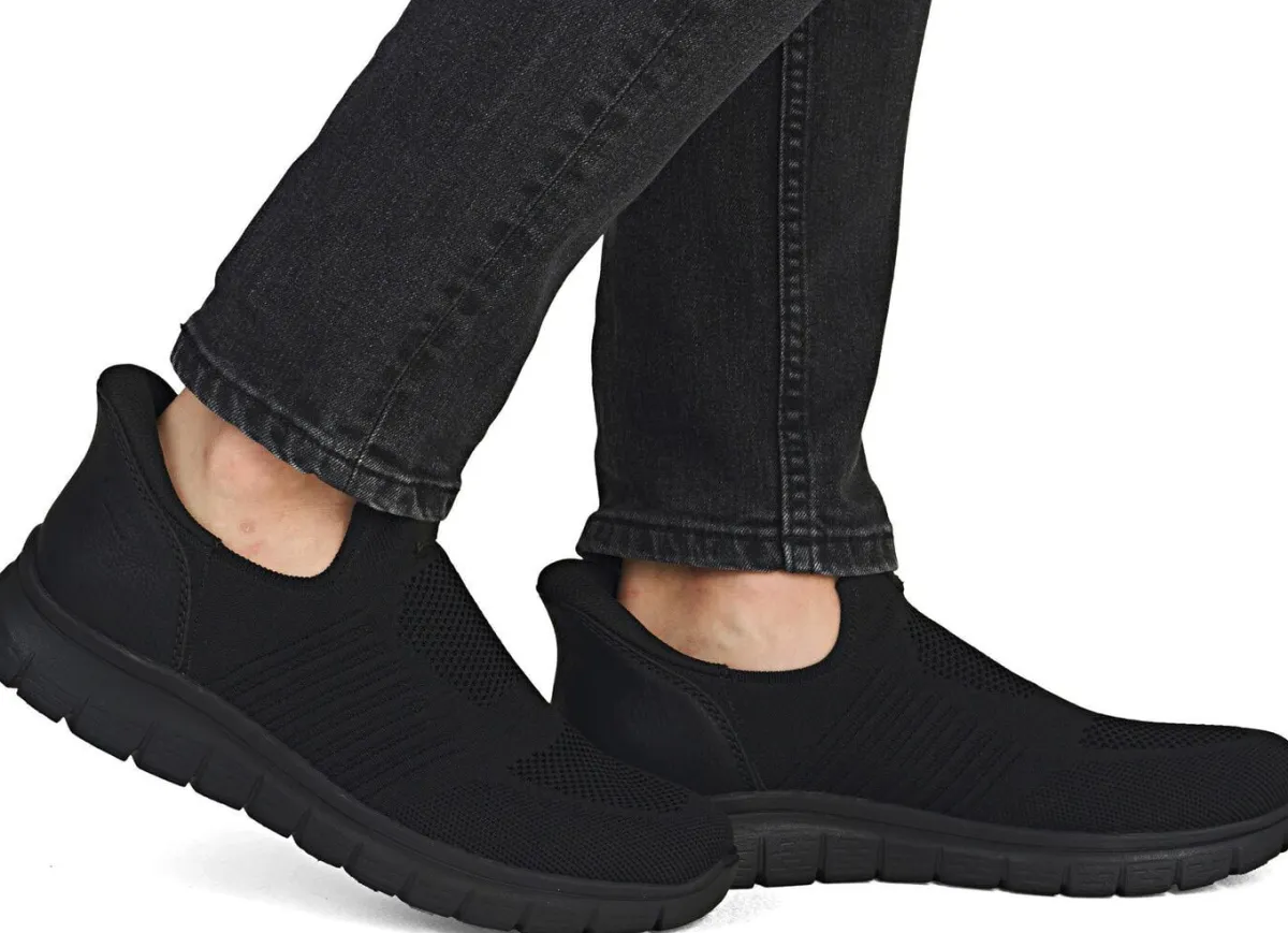 Clearance Rieker , leichte Herren-Slipper, mit verstärkter Hinterkappe SCHWARZ