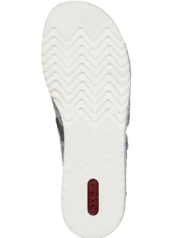 Discount Rieker , schicke Damen-Pantoletten, mit luftigen Durchbrüchen HIMMELBLAU