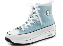 Sale Rieker Schnür-Bootie in Leo-Print oder Denim-Style BLEU-WEISS