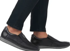 Discount Rieker Slipper aus Nappaleder SCHWARZ