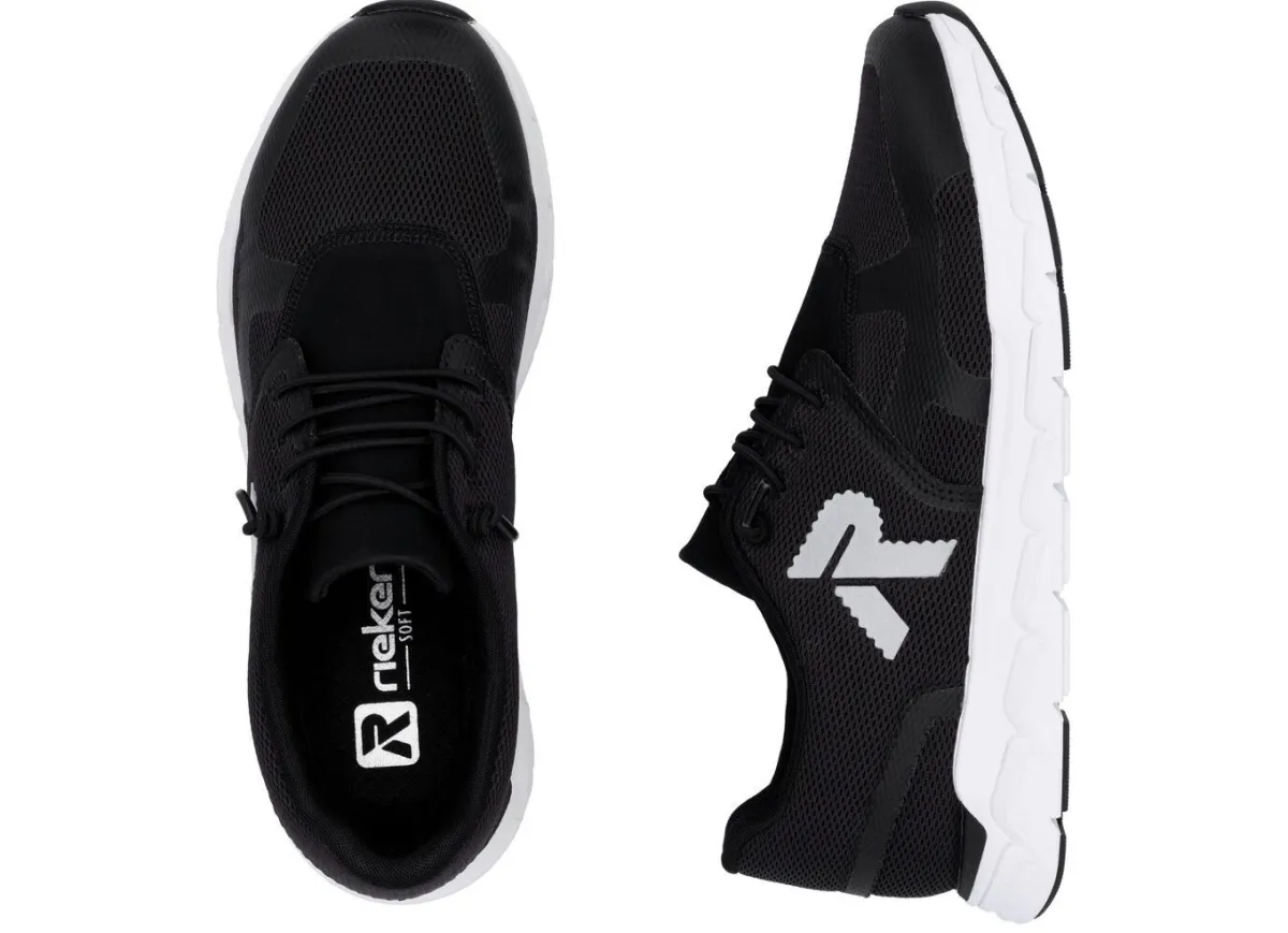 Discount Rieker Sneaker aus teilweise beschichtetem Meshmaterial SCHWARZ