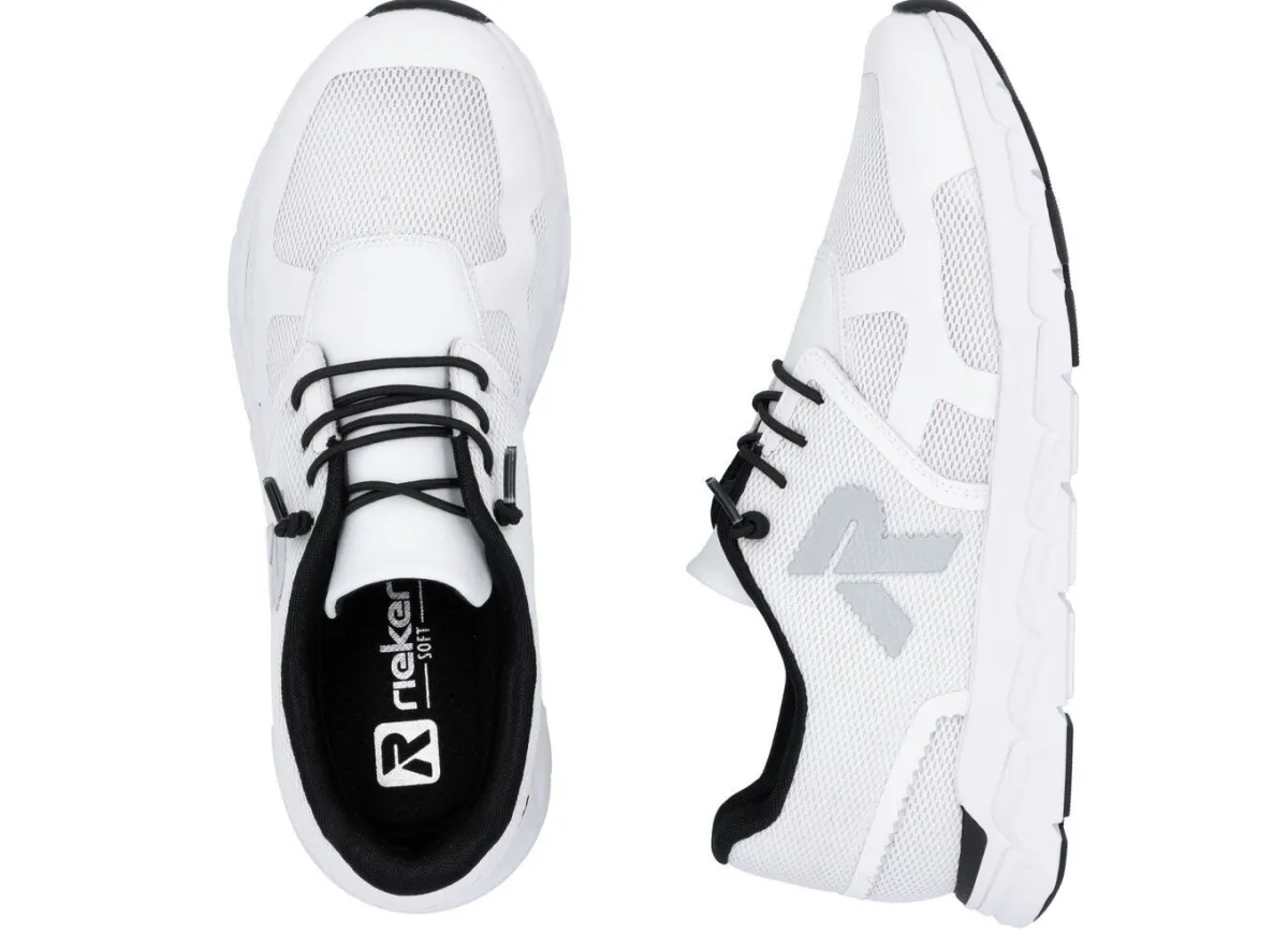 New Rieker Sneaker aus teilweise beschichtetem Meshmaterial WEISS