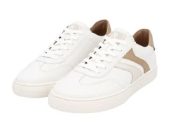 New Rieker Sneaker aus weichem Nappaleder WEISS-CAMEL