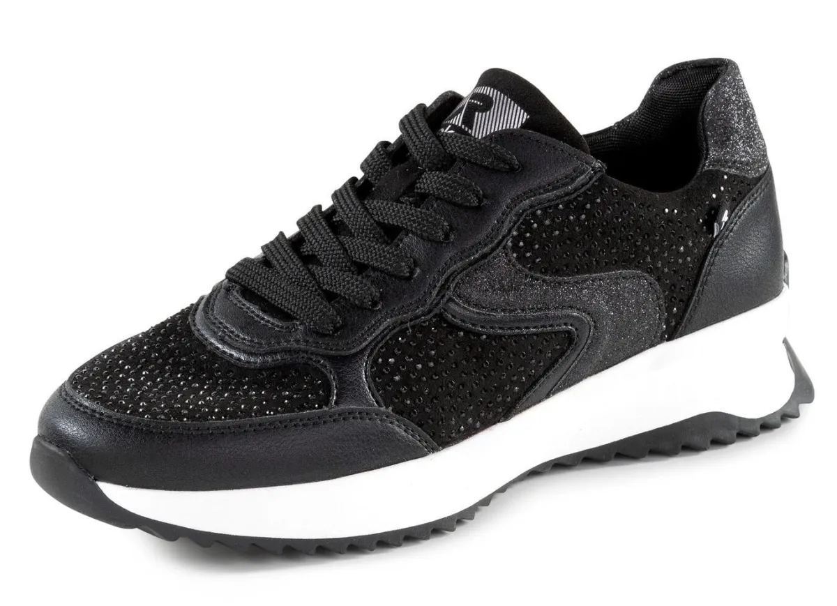 Best Rieker Sneaker mit Glitzersteinchen SCHWARZ