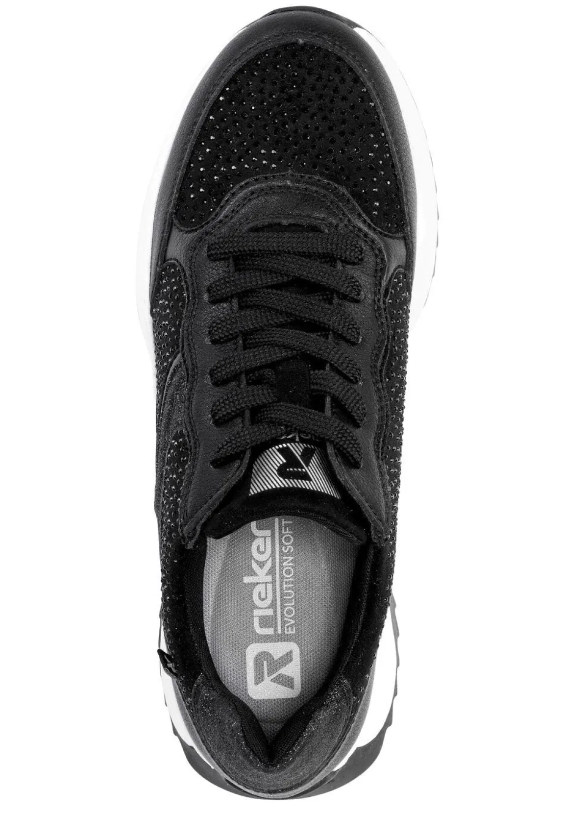 Best Rieker Sneaker mit Glitzersteinchen SCHWARZ