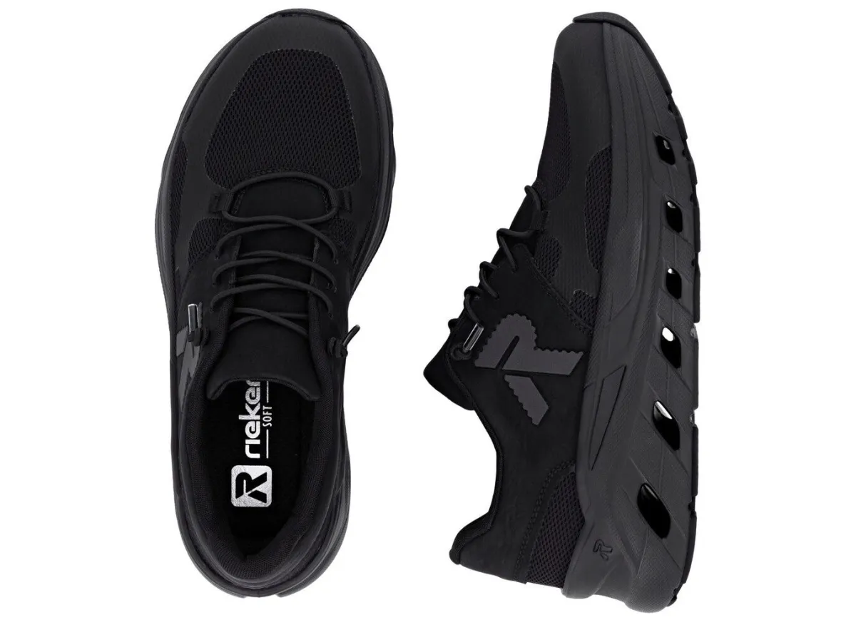 Rieker , sportive Damen-Sneaker, Weite G, mit herausnehmbarem Fußbett SCHWARZ