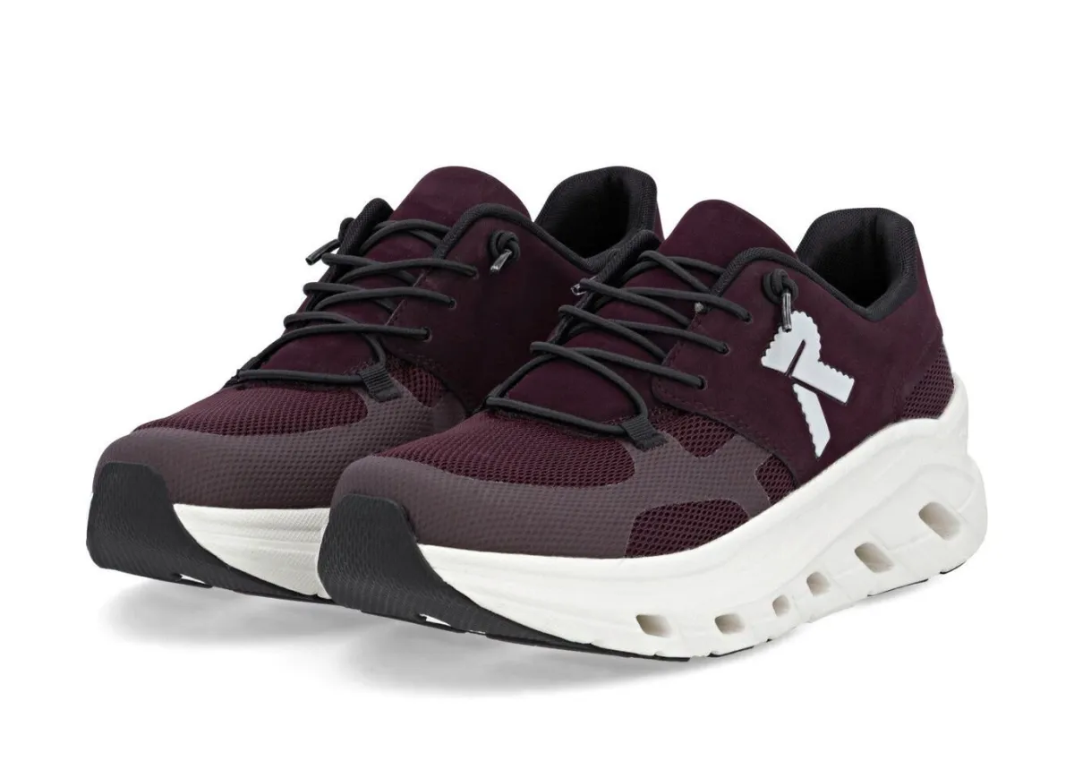 Rieker , sportive Damen-Sneaker, Weite G, mit herausnehmbarem Fußbett WEINROT