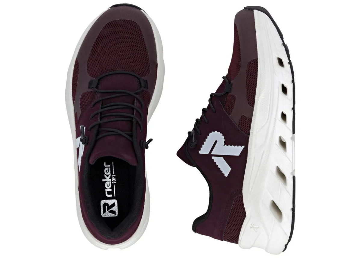 Rieker , sportive Damen-Sneaker, Weite G, mit herausnehmbarem Fußbett WEINROT