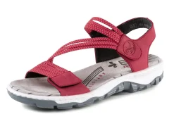 Clearance Rieker , sportliche Damen-Sandalen, mit zwei Klettspangen ROT