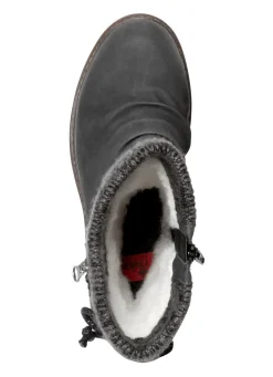 Outlet Rieker Stiefel aus Nubukmaterial ANTHRAZIT-SCHWARZ