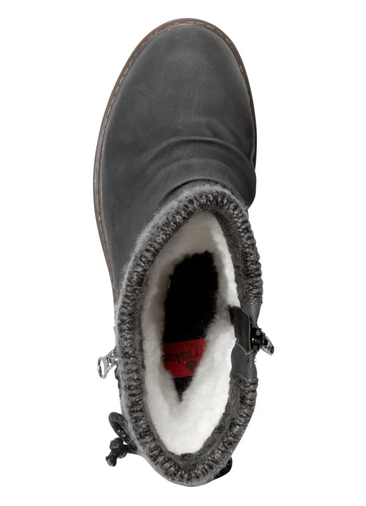 Outlet Rieker Stiefel aus Nubukmaterial ANTHRAZIT-SCHWARZ